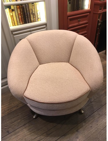 2 poltrone Mod.simile a GIO'PONTI moderne, con gambe modanate in ottone Anni '50