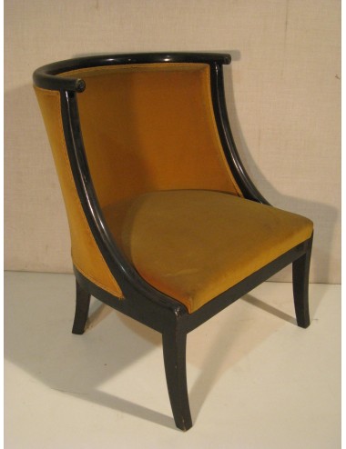 Orange velvet armchairs
