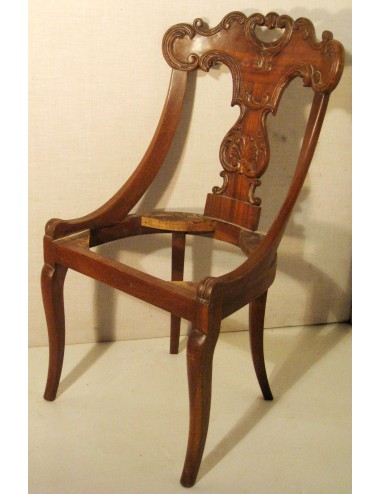 2 barrels walnut armchairs