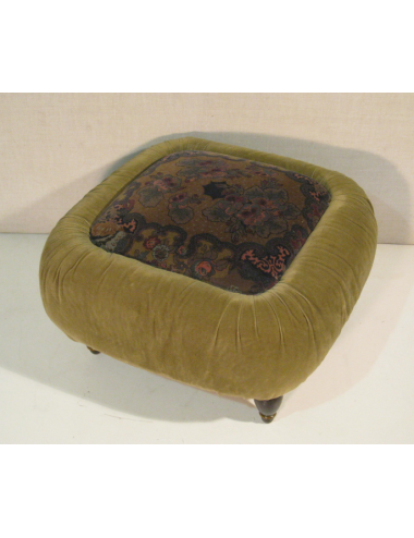 Pouf moderno rettangolare in velluto bicolore