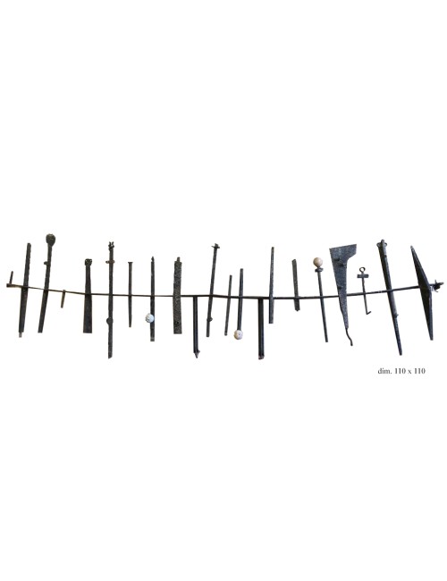 Iron gate 110x110 cm + balustrade approx. 320x80h cm
