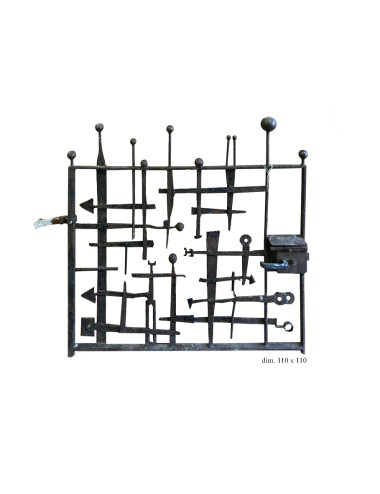 Iron gate 110x110 cm + balustrade approx. 320x80h cm