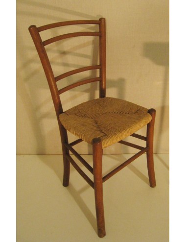 6 Sedie in faggio con sedile impagliato, stile Thonet