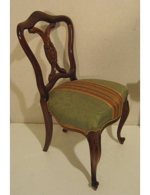Sedia moderna in mogano con sedile imbottito, di epoca Vittoriana