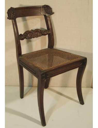 Sedia in stile inglese con seduta imbottita, di epoca Vittoriana