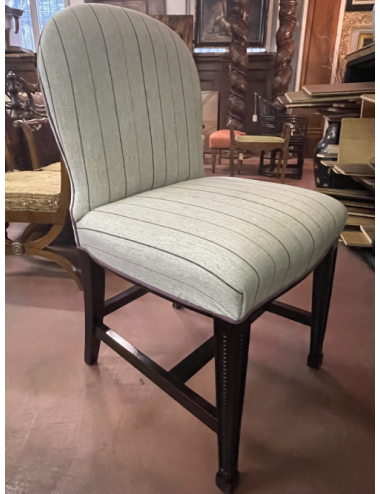 2 chairs ( 1 striped fabric + 1 purple fabric ) modern