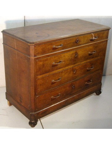 Walnut chest of drawers late 19th century Italy - handles to be removed
