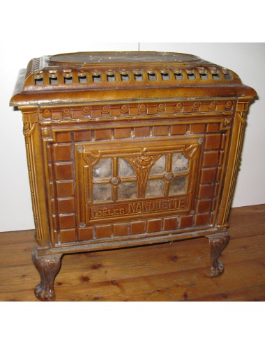 Brown cast iron stove