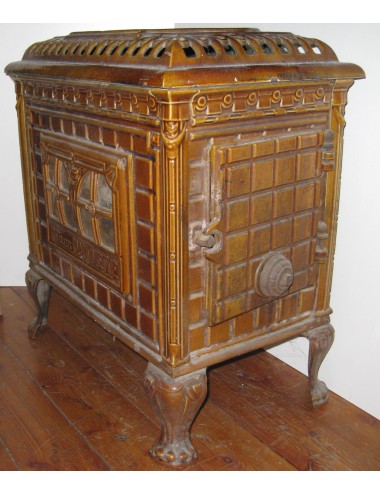Brown cast iron stove