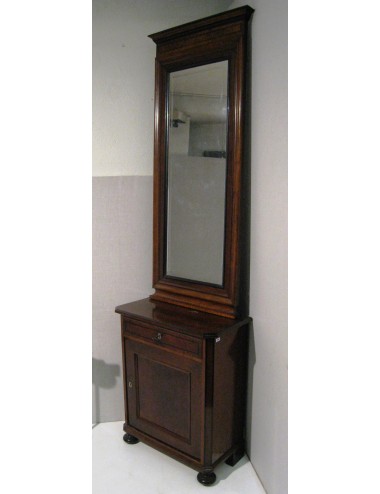 Walnut cabinet with mirror 1 drawer - 1 door