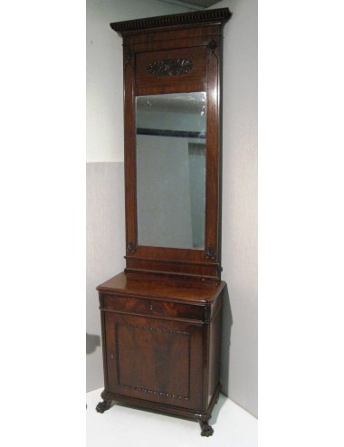 Tall mirror cabinet English mahogany