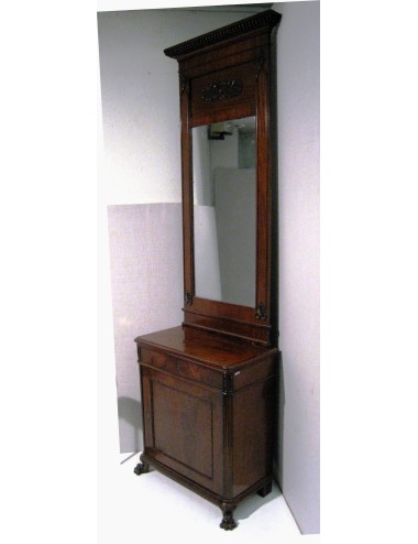 Tall mirror cabinet English mahogany