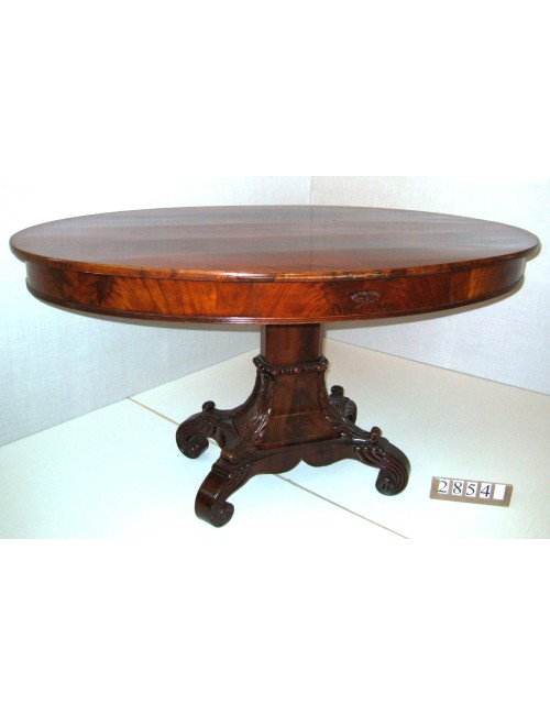 French mahogany feather oval table