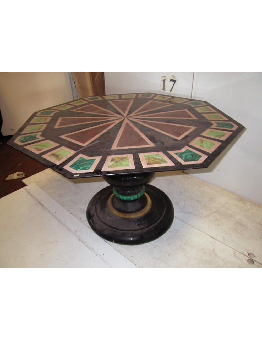 L 17 - Marble table with modern wooden base L 17 - Marble table with modern wooden base