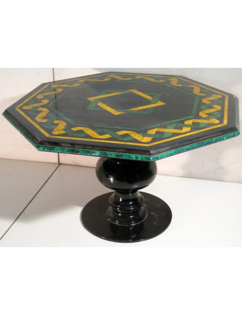Tavolo moderno ottagonale con inserti marmorizzati