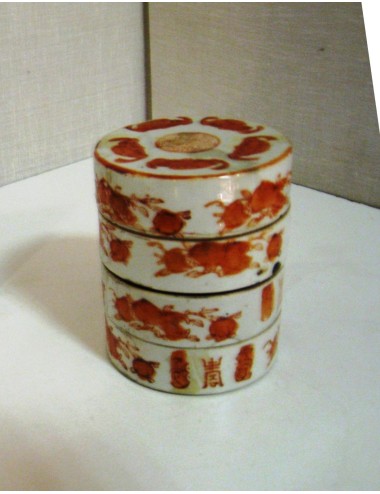 Compostiere cinesi in ceramica colore rosso e bianco