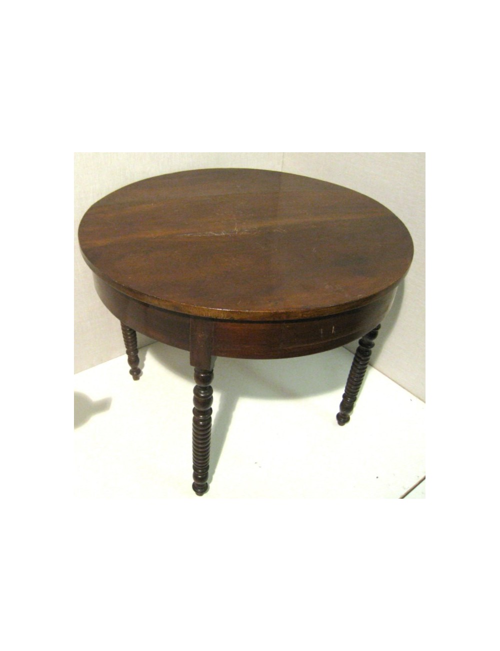 Walnut table with turned legs Walnut table with turned legs