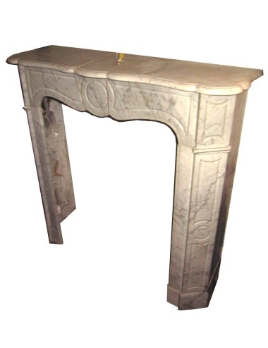 Grey marble French fireplace