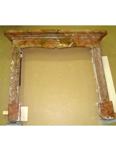 Pink marble fireplace