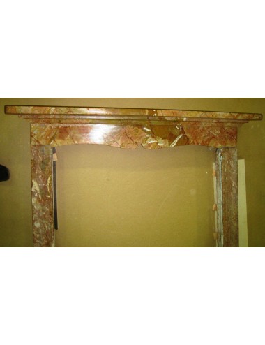 Pink marble fireplace