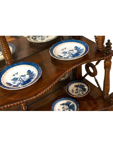 Victorian high-backed mirror etagere