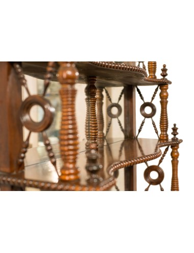 Victorian high-backed mirror etagere