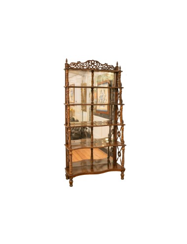 Victorian high-backed mirror etagere