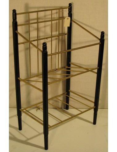 Etagère / Porta spartiti epoca moderna in legno e ottone