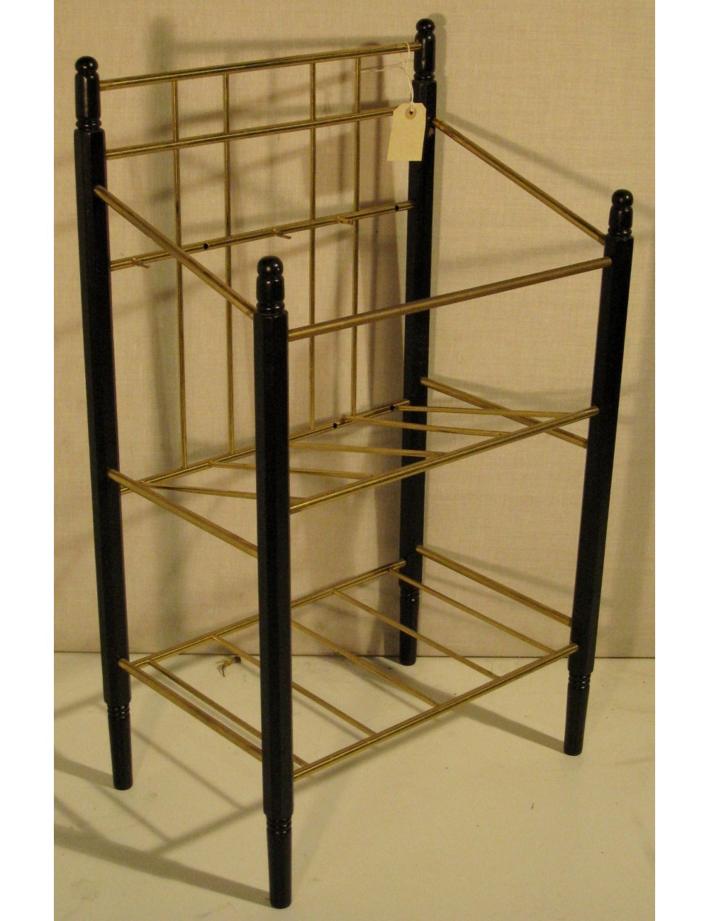 Etagère / Porta spartiti epoca moderna in legno e ottone
