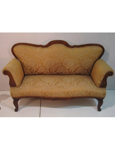 Flowered yellow fabric sofa - separate fabric
