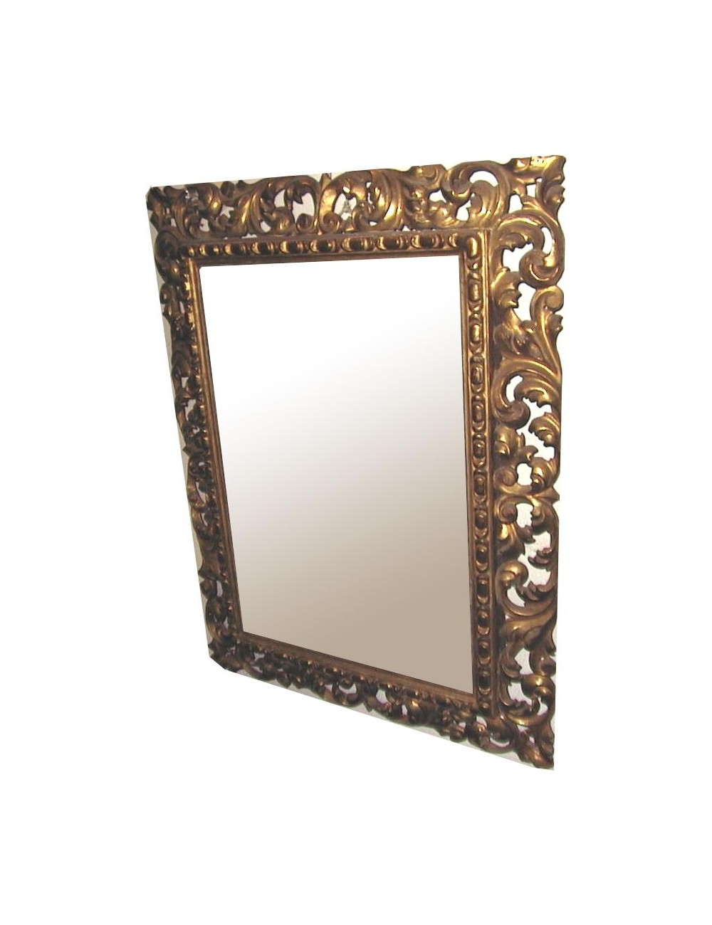 Specchiera moderna con cornice legno intagliato e dorato