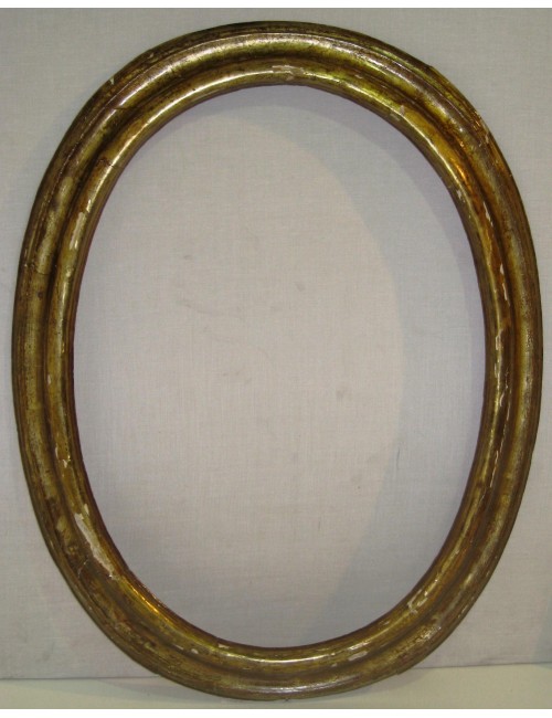 Cornice specchiera ovale epoca '700 in legno dorato