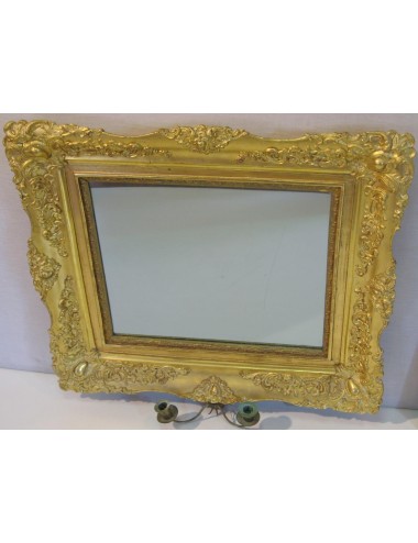 2 Golden mirrors with wall sconces