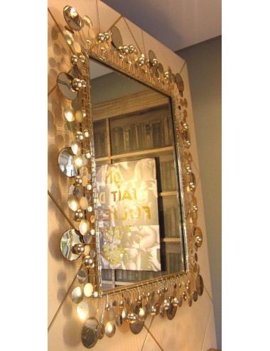 Rectangular metal mirror in modern chrome