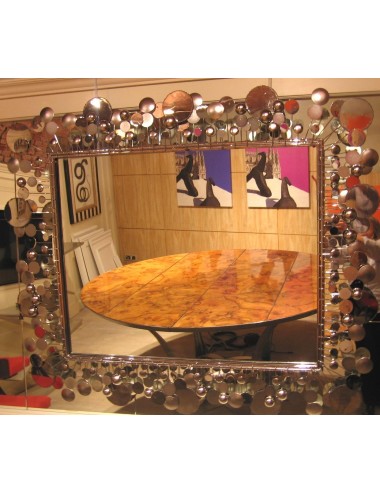 Rectangular metal mirror in modern chrome