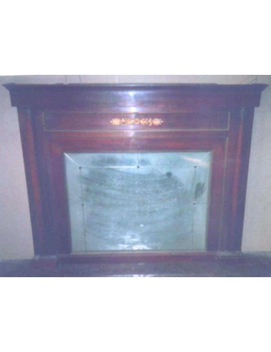 Wooden mirror/fireplace with decoration