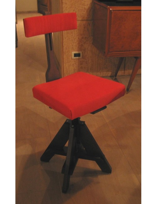 8 swivel wooden stools with fabric