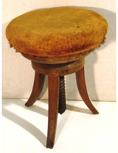 Sgabello girevole da pianoforte in noce