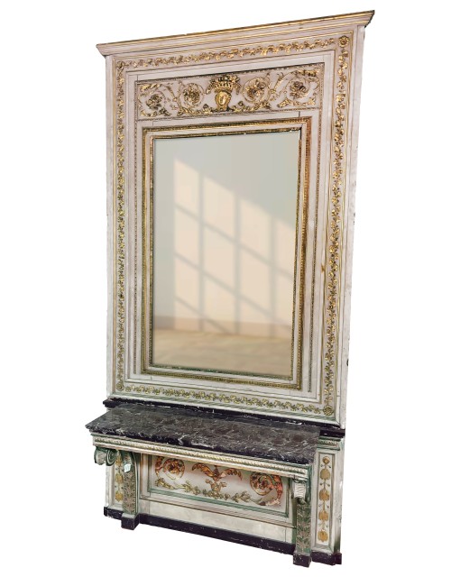 Console table + mirror L.XVI cm. 165x50x84h- mirror cm. 170x235h
