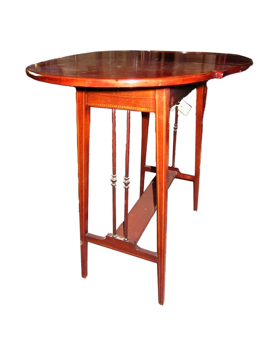 Threaded mahogany coffee table with flaps - open English Victorian Threaded mahogany coffee table with flaps - open English Victorian