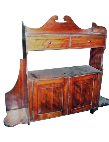 Pensile Vittoriano in legno mogano e piuma di mogano