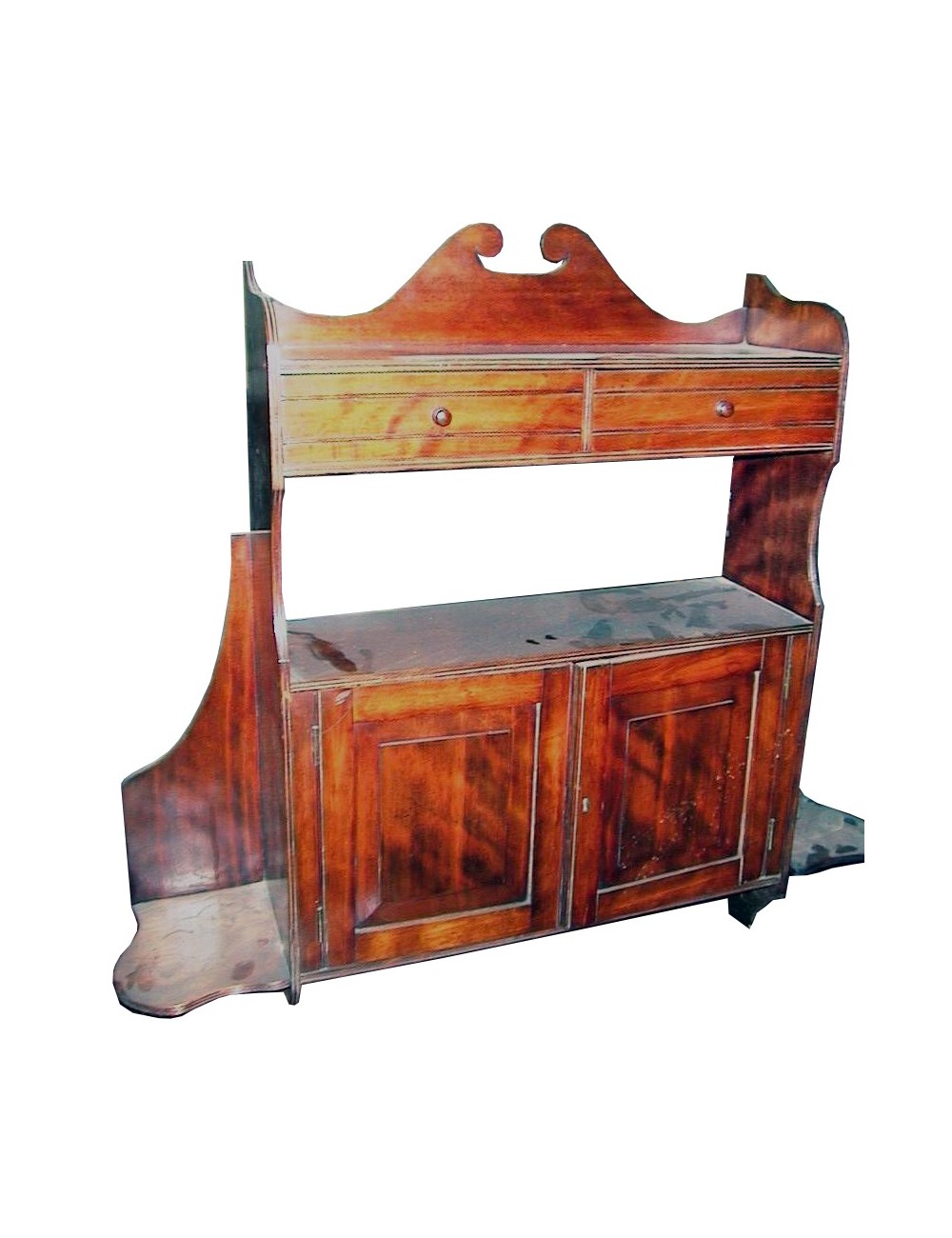 Pensile Vittoriano in legno mogano e piuma di mogano Pensile Vittoriano in legno mogano e piuma di mogano