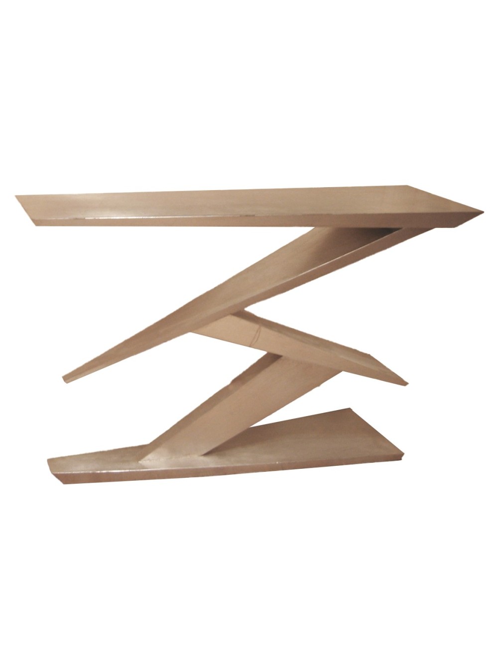 Consolle a "Z" colore argento dal design contemporaneo