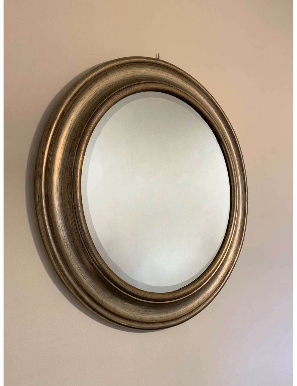 Specchiera moderna rotonda color argento