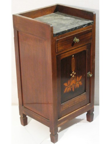 2 bedside tables with marble top - Art Nouveau style