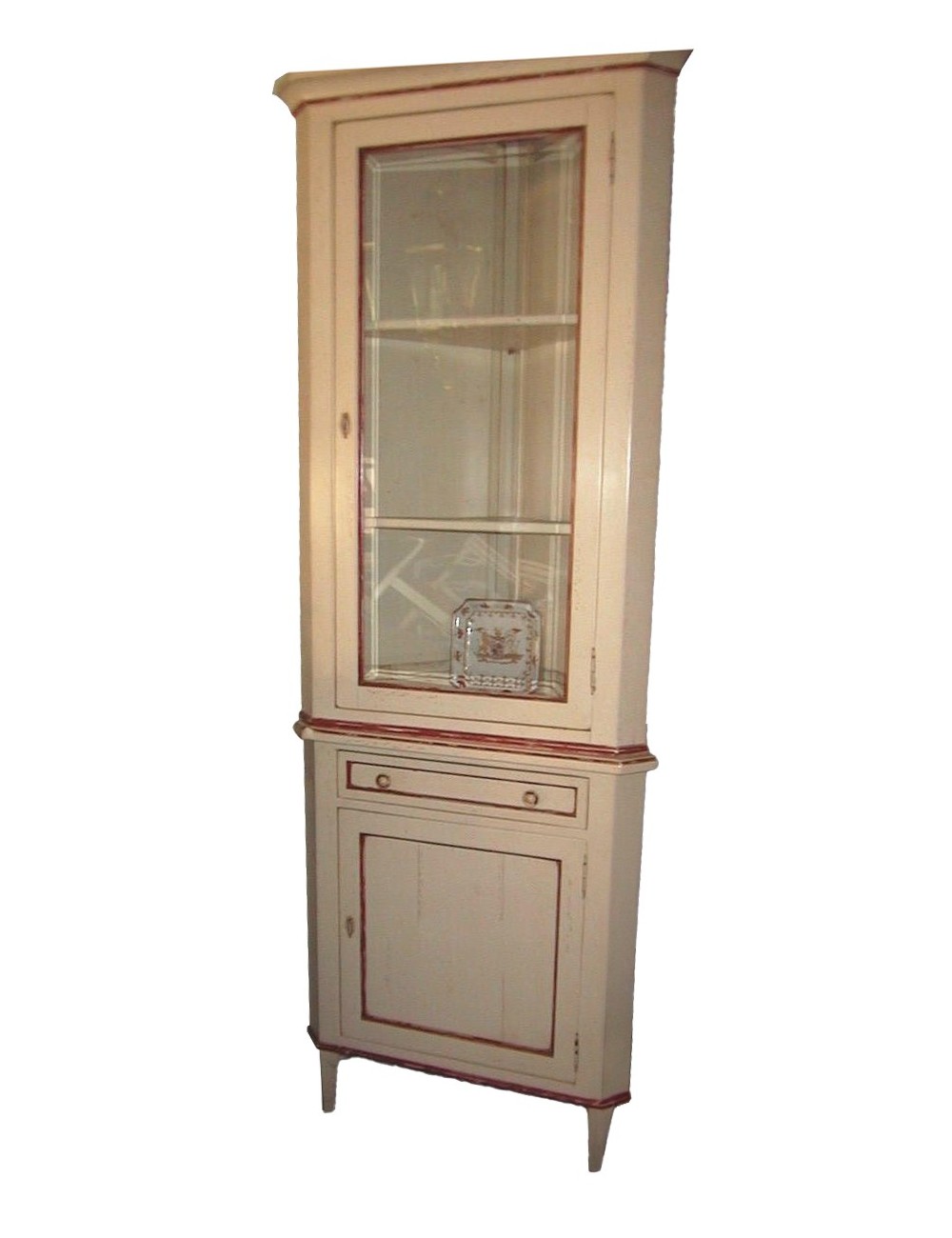 Modern lacquered corner unit with riser Modern lacquered corner unit with riser