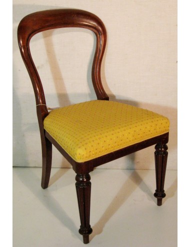 Sedia in legno di mogano con sedile imbottito, di epoca Vittoriana