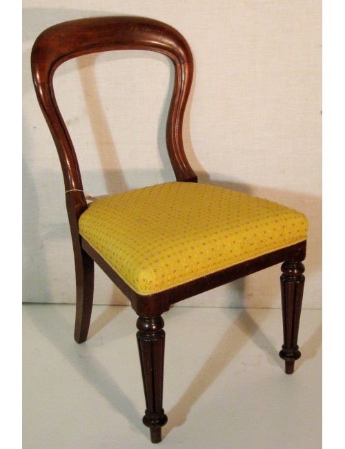 Sedia in legno di mogano con sedile imbottito, di epoca Vittoriana