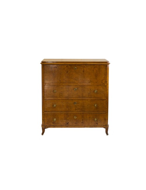 Mobile Biedermeier impiallacciato radica di betulla inizi '800