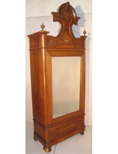 Walnut wardrobe with mirror 19th century
